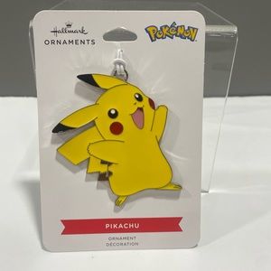 New Hallmark 2021 Pokemon Pikachu Flat  Metal Enameled Christmas Ornament